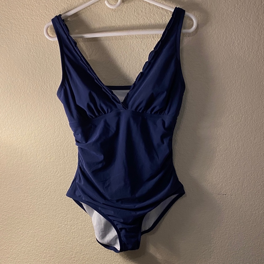 crown & ivy Navy Swimwear One-Piece